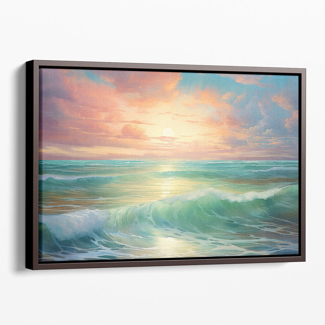 Serene Seascape Radiance - Canvas Print Wall Art