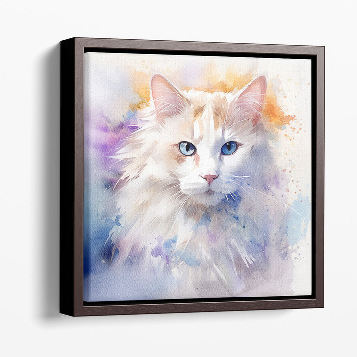 Energetic Watercolor Purr - Canvas Print Wall Art