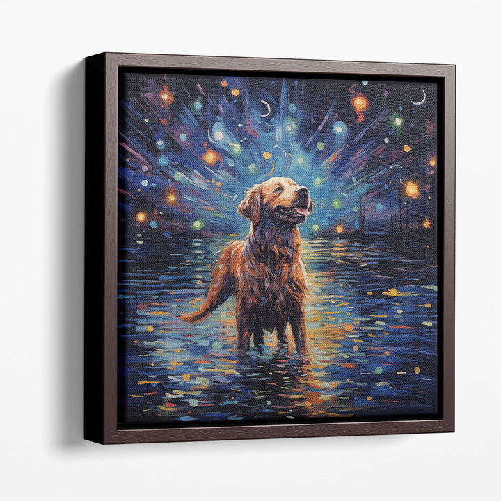 Starlit Dog Artwork - Canvas Print Wall Art