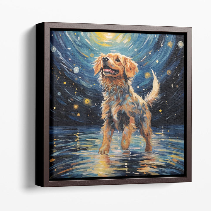 Starry Night Canine Reverie - Canvas Print Wall Art