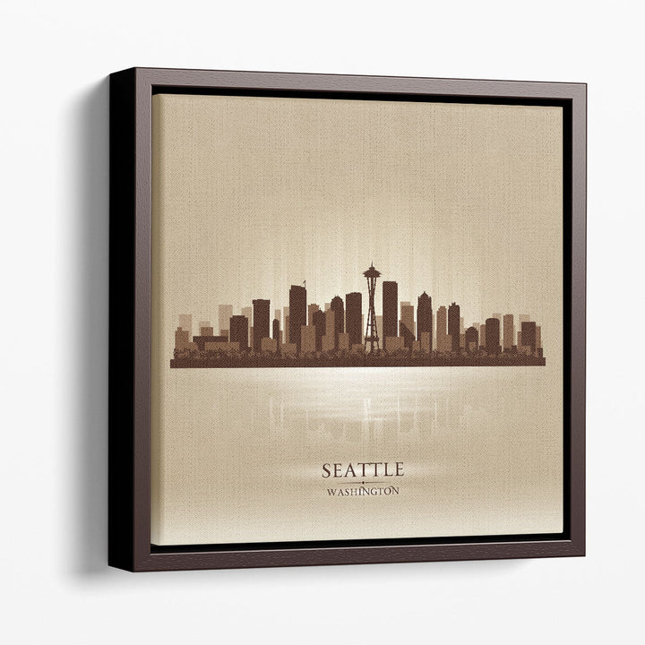 Seattle Washington,  City Skyline - Canvas Print Wall Art