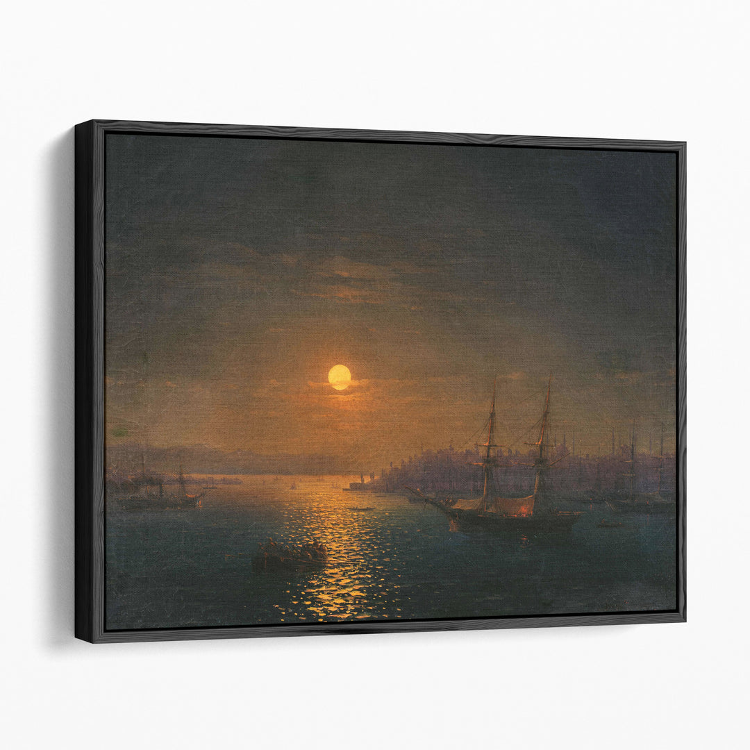 Istanbul, The Golden Horn in the Moonlight - Canvas Print Wall Art