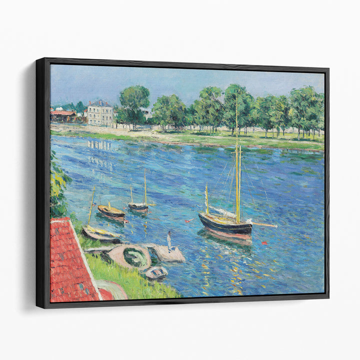 La Seine a Argenteuil, Bateaux au Mouillage - Canvas Print Wall Art