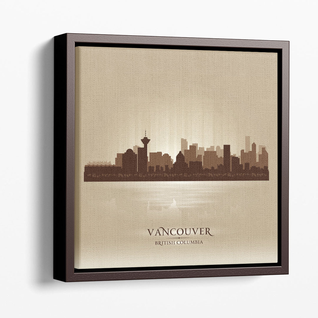 Vancouver British Columbia, City Skyline - Canvas Print Wall Art