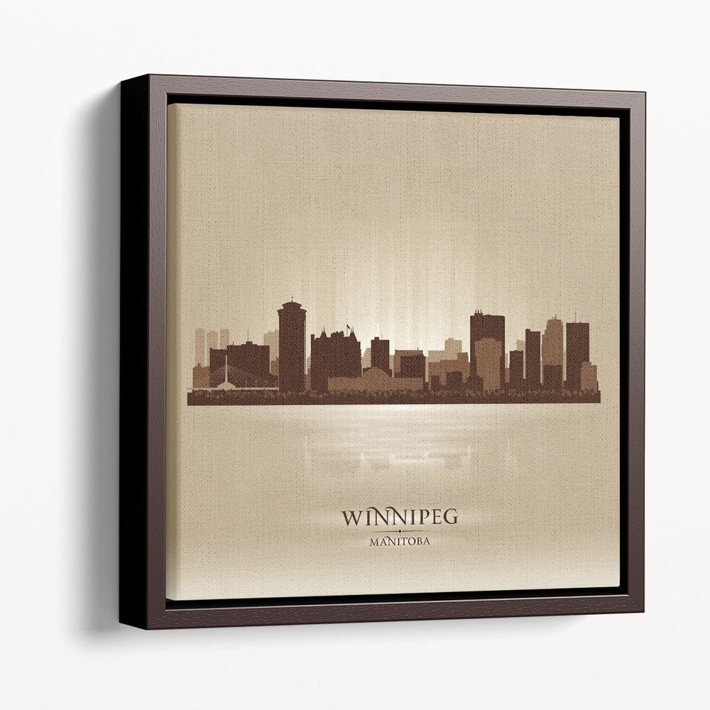 Winnipeg Manitoba, City Skyline - Canvas Print Wall Art