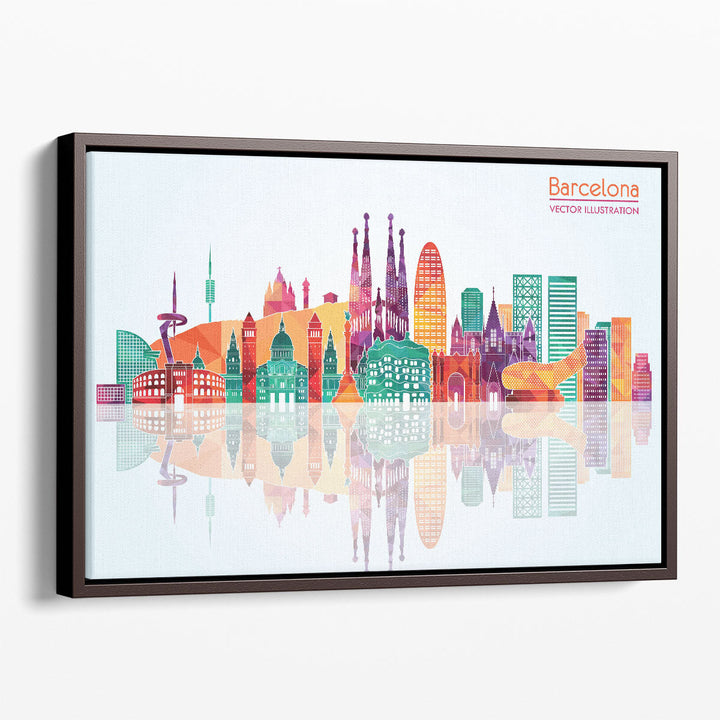 Barcelona, Spain Skyline - Canvas Print Wall Art