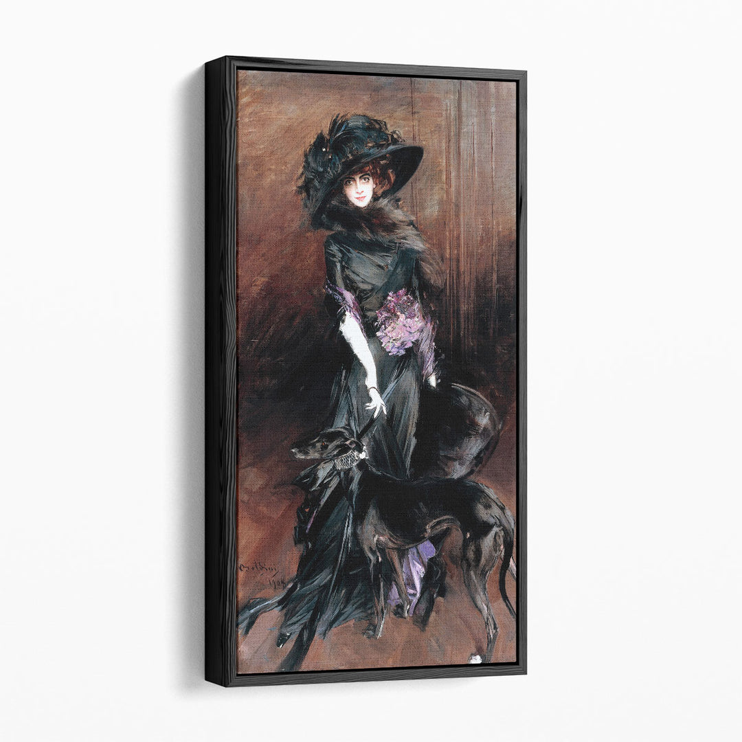 Portrait of La Marchesa Luisa Casati with Greyhound - Canvas Print Wall Art