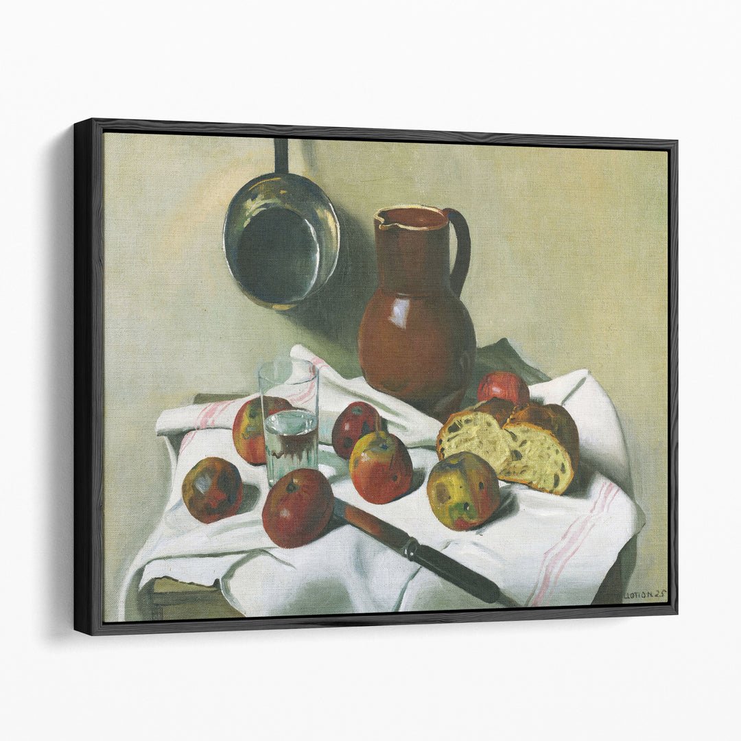 Apples, Jug, Glass of Water and Tin Pan - Canvas Print Wall Art