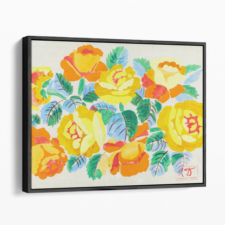 Composition mit gelben Rosen - Canvas Print Wall Art