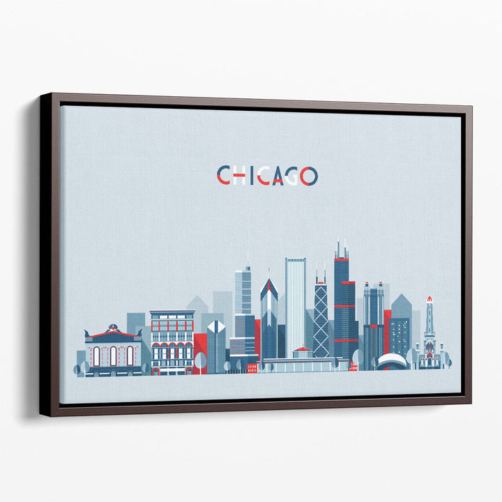 Chicago City Skyline, United States - Canvas Print Wall Art