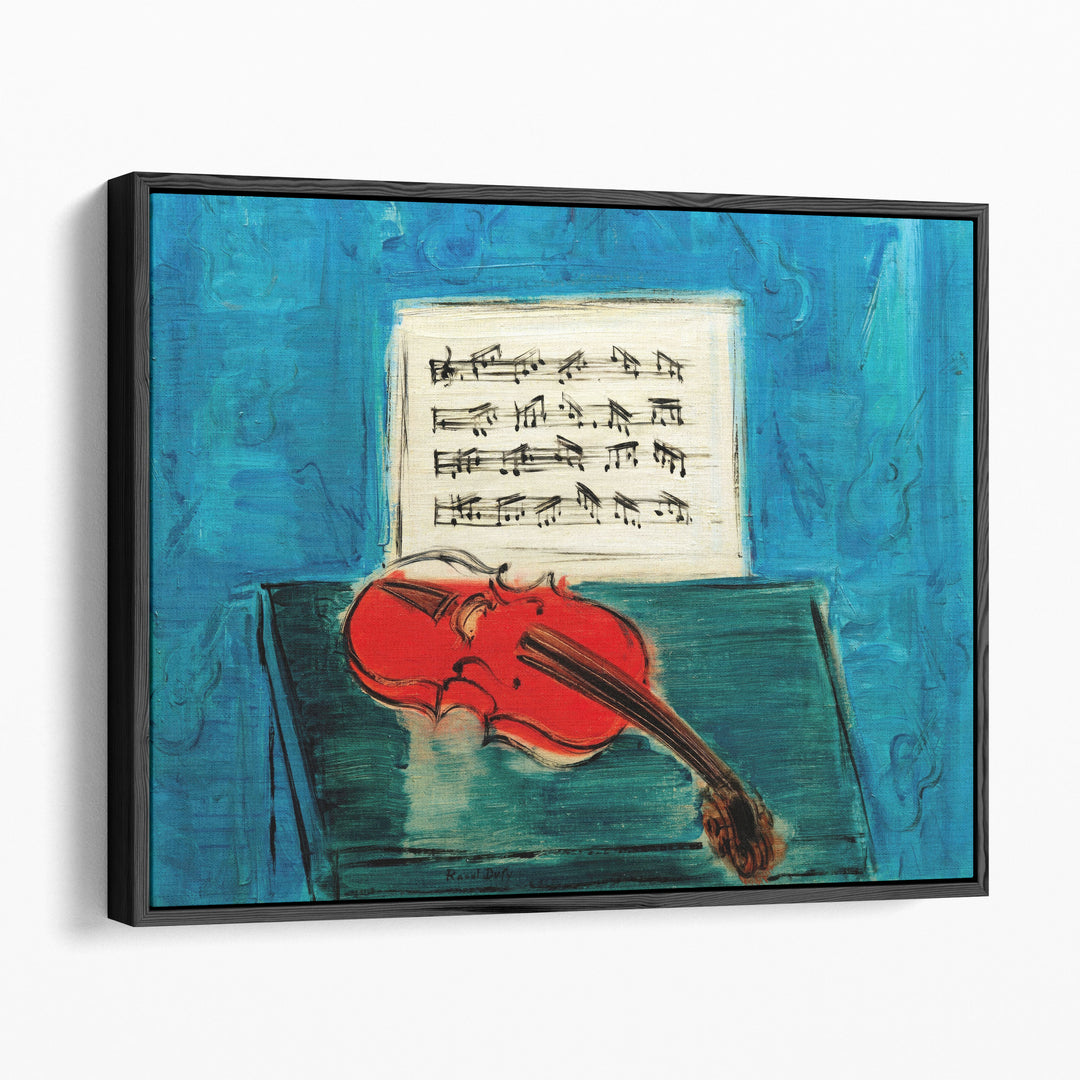 Violon Rouge sur fond Bleu - Canvas Print Wall Art