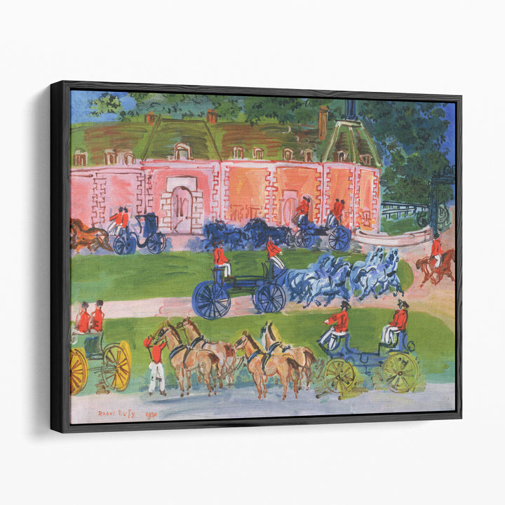 Chateau and Horses - Canvas Print Wall Art