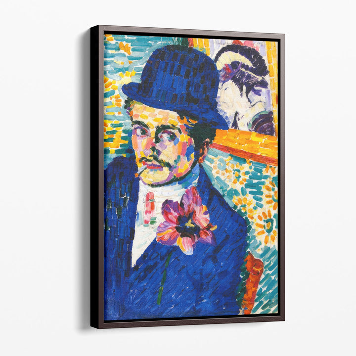 A Man with a Tulip, Portrait of Jean Metzenge - Canvas Print Wall Art