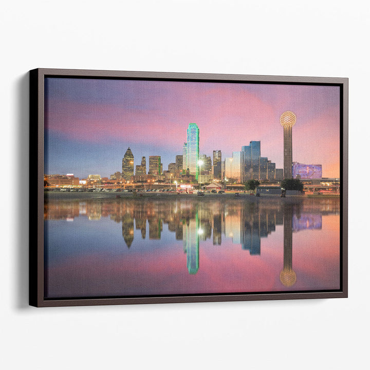 Dallas, Texas Cityscape At Sunset - Canvas Print Wall Art