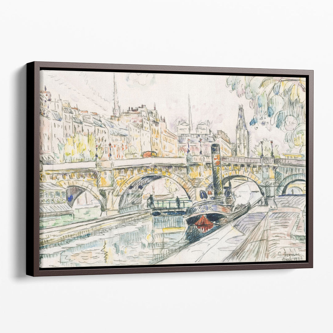 Tugboat at the Pont Neuf, Paris - Canvas Print Wall Art