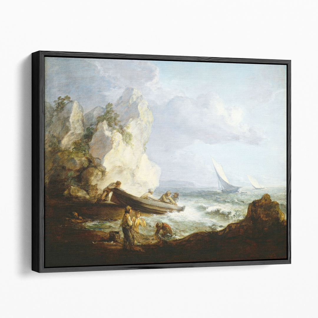 Seashore with Fishermen - Canvas Print Wall Art