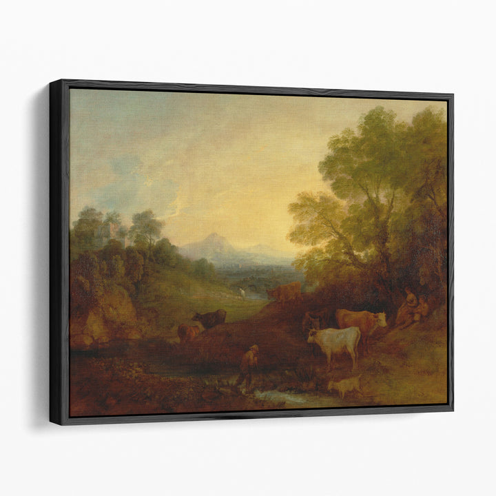 Landscape with Cattle - Canvas Print Wall Art