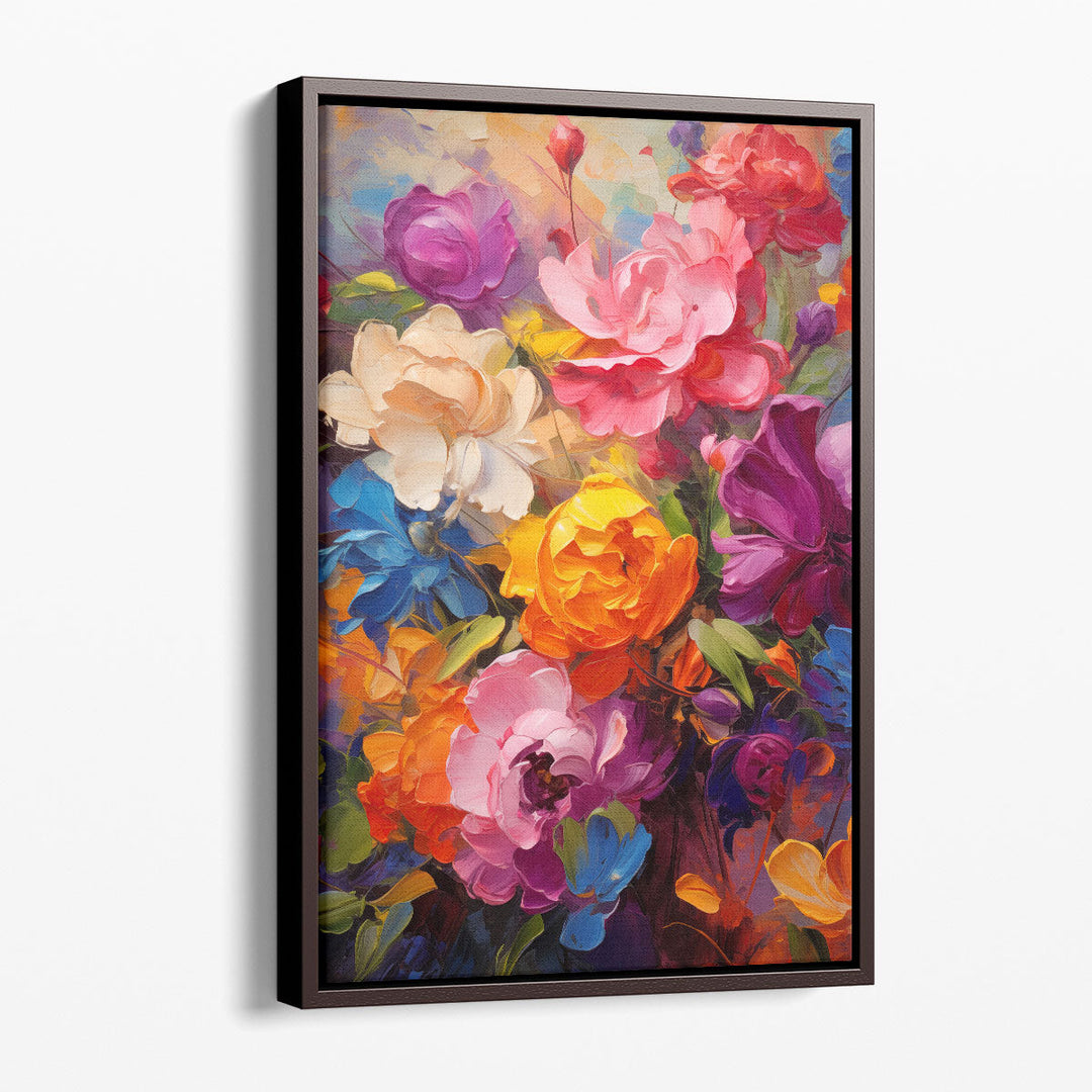Vibrant Bloom Impasto 2 - Canvas Print Wall Art