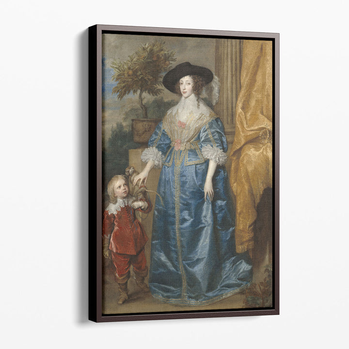 Queen Henrietta Maria with Sir Jeffrey Hudson - Canvas Print Wall Art