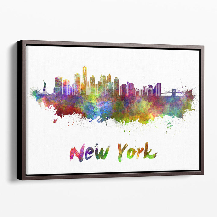 New York Skyline in Watercolor - Canvas Print Wall Art