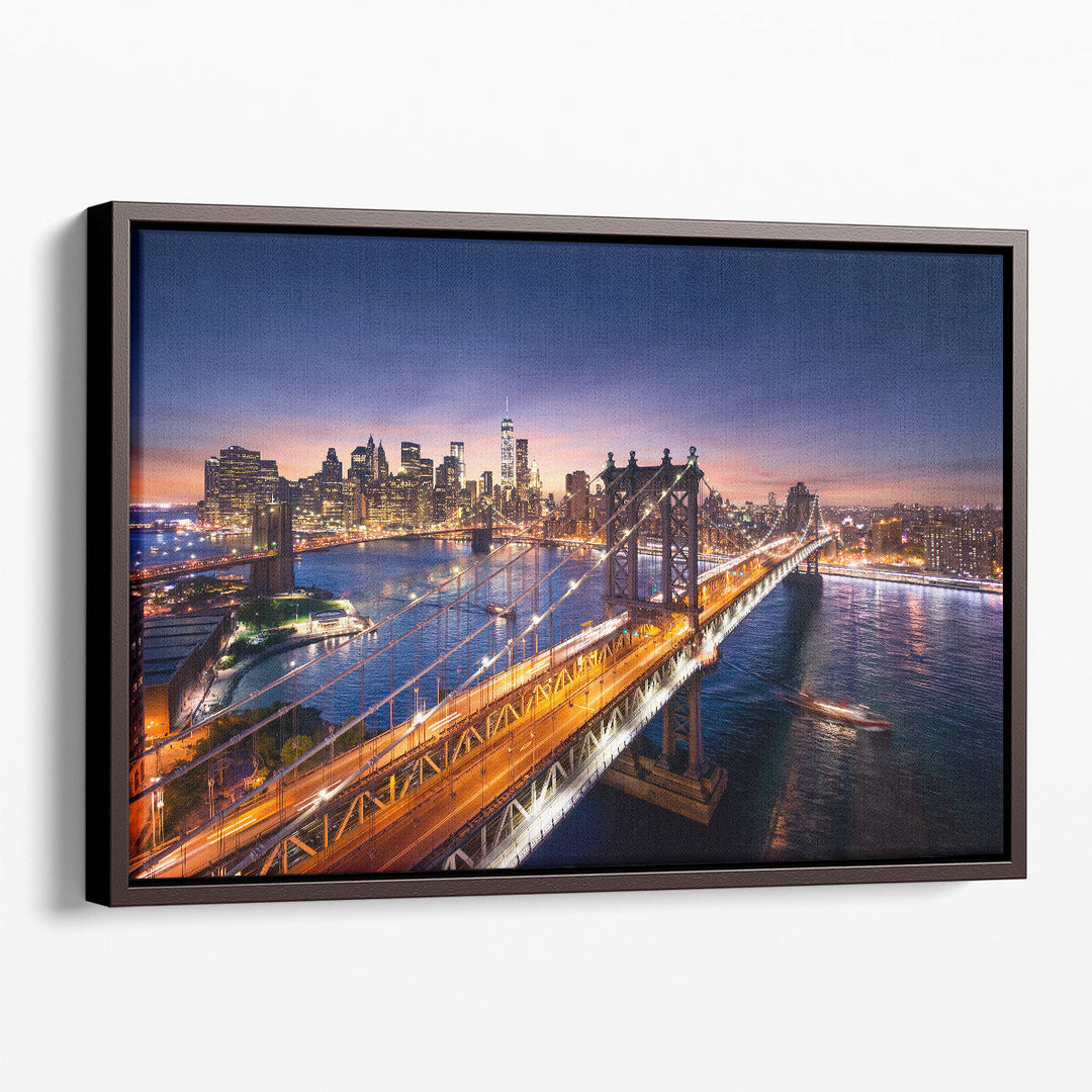 NYC, Beautiful Sunset Over Manhattan - Canvas Print Wall Art