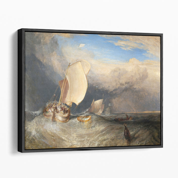 Fishing Boats with Hucksters Bargaining for Fish - Canvas Print Wall Art
