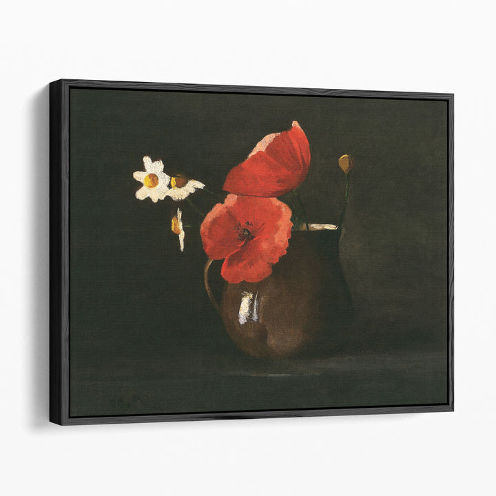 Elegant floral minimalist painting in warm tones