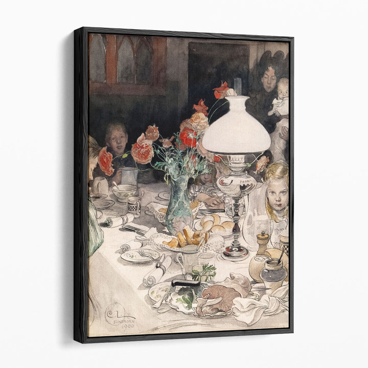 Around the Evening Lamp - Canvas Print Wall Art