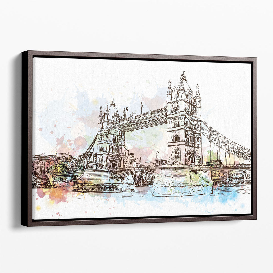 Sketch of Tower Bridge London - Canvas Print Wall Art