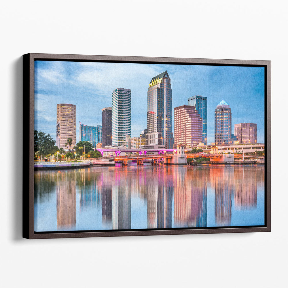 Tampa, Florida, Downtown Skyline - Canvas Print Wall Art