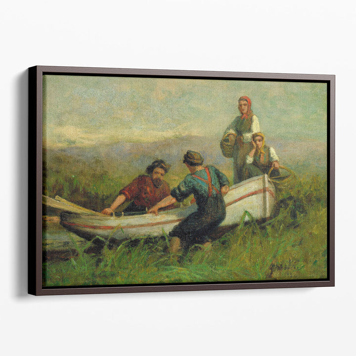 People Near Boat, 1983 - Canvas Print Wall Art