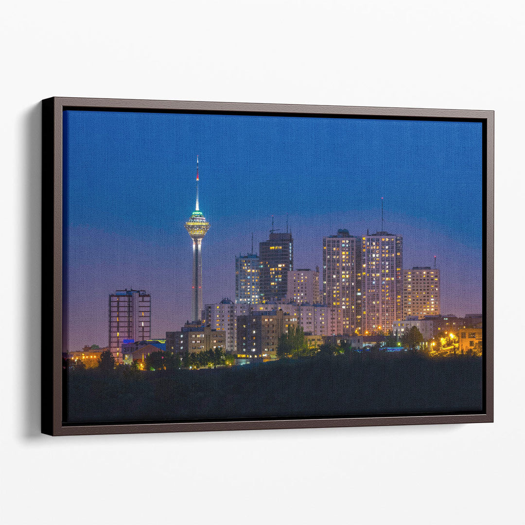 Tehran Skyline at Twilight, Iran - Canvas Print Wall Art