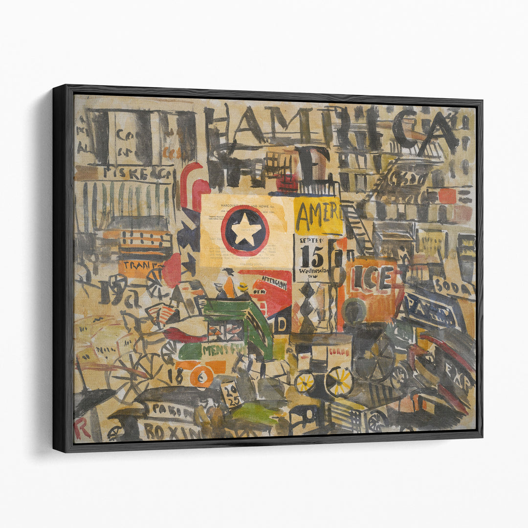 New York Street Scene, 1920 - Canvas Print Wall Art