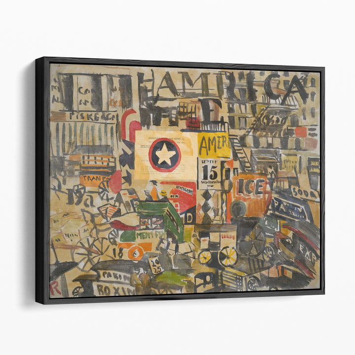 New York Street Scene, 1920 - Canvas Print Wall Art