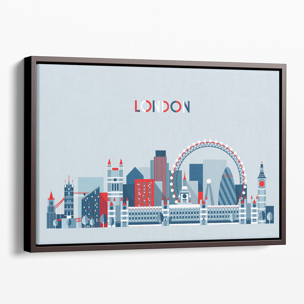 London, England, City Skyline - Canvas Print Wall Art