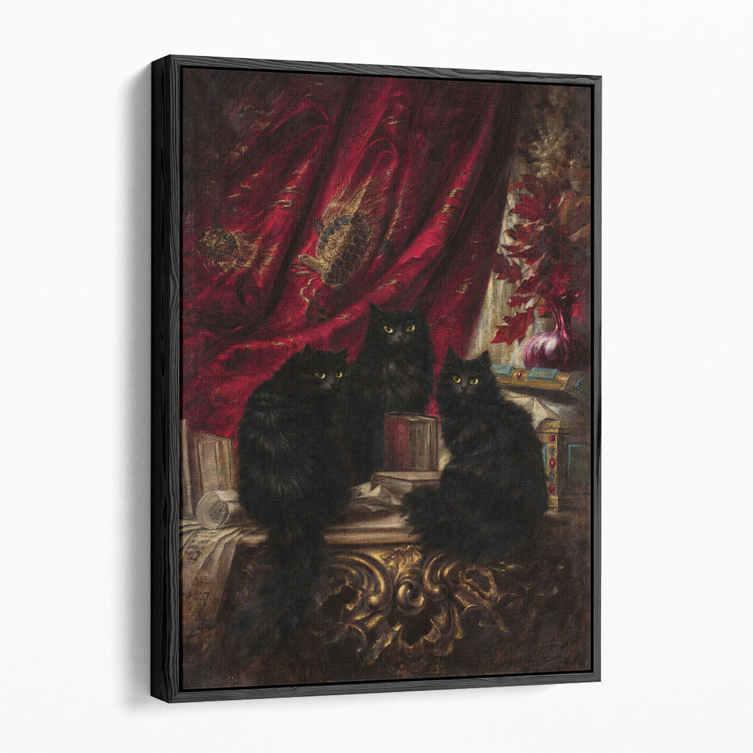 Three Black Cats - Canvas Print Wall Art