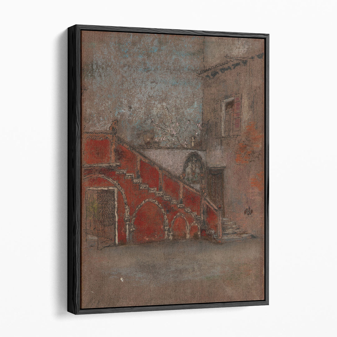 The Staircase, Note in Red - Canvas Print Wall Art