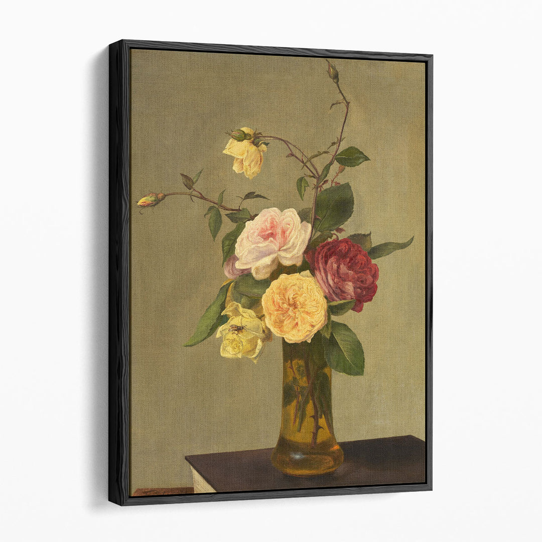 Roses in a Vase - Canvas Print Wall Art