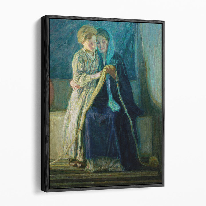 Christ and His Mother Studying the Scriptures - Canvas Print Wall Art