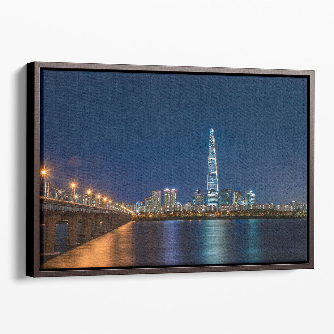 Seoul City Skyline At Han River, South Korea - Canvas Print Wall Art