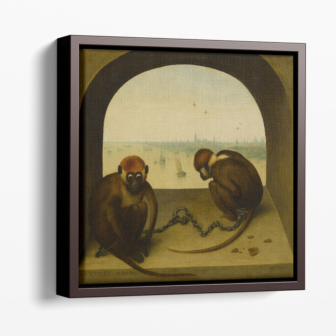 Two Chained Monkeys - Canvas Print Wall Art