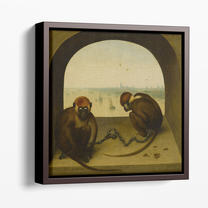 Two Chained Monkeys - Canvas Print Wall Art