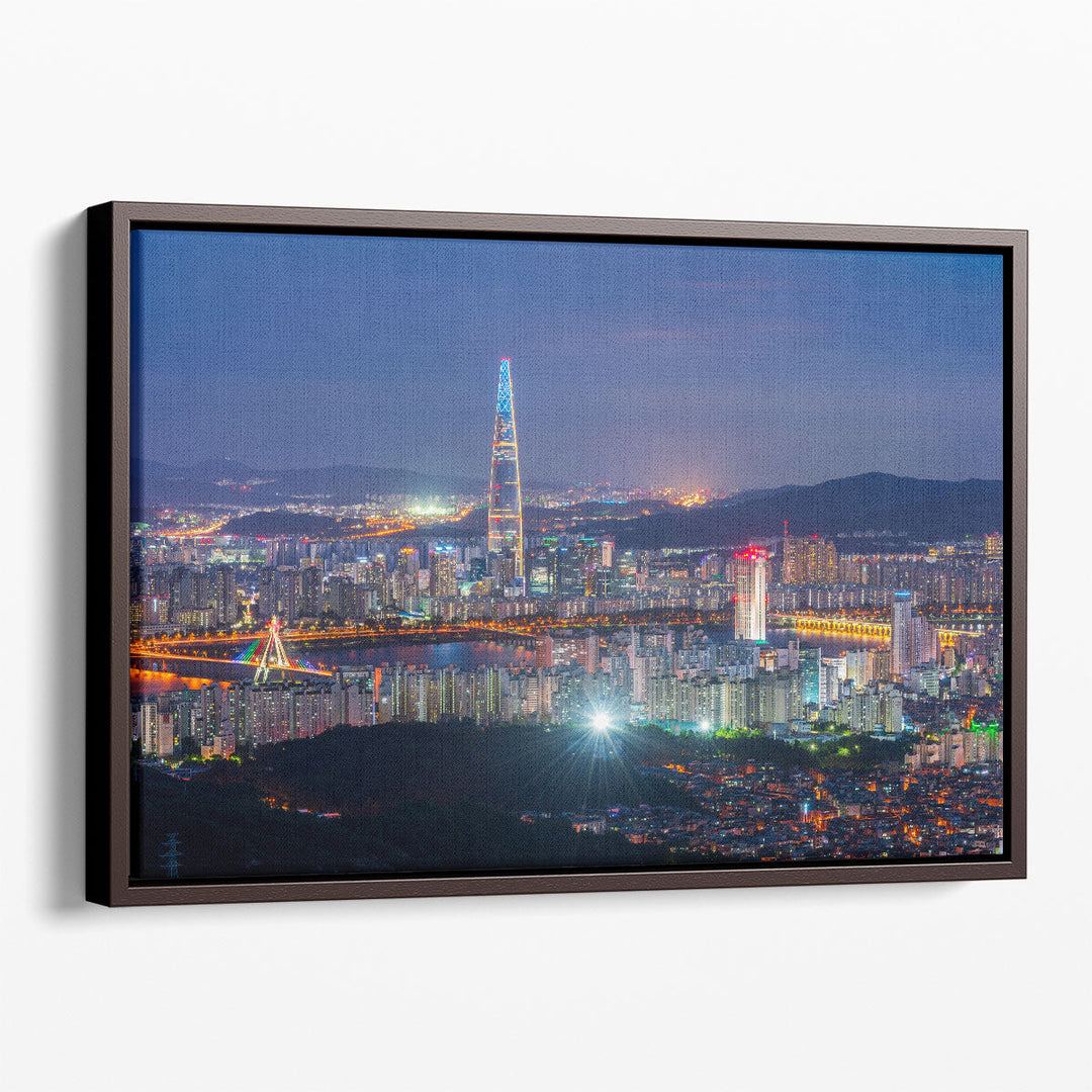 Seoul City Skyline, South Korea At Night - Canvas Print Wall Art