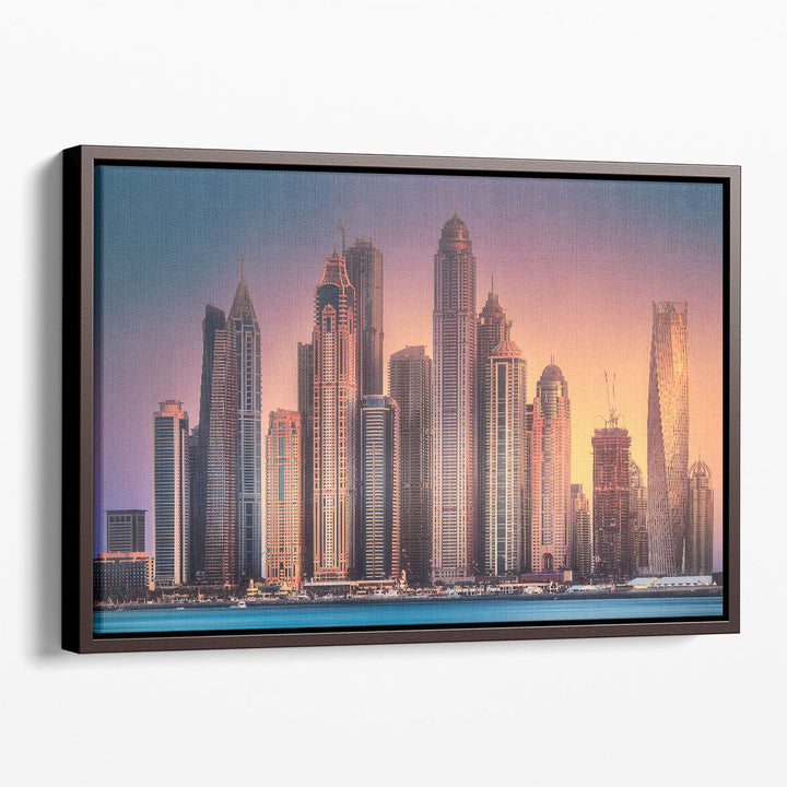 View from Palm Jumeirah in Dubai During Sunset - Canvas Print Wall Art