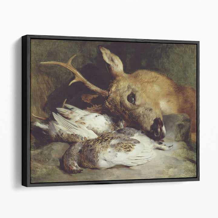 Head of a Roebuck and Two Ptarmigan - Canvas Print Wall Art