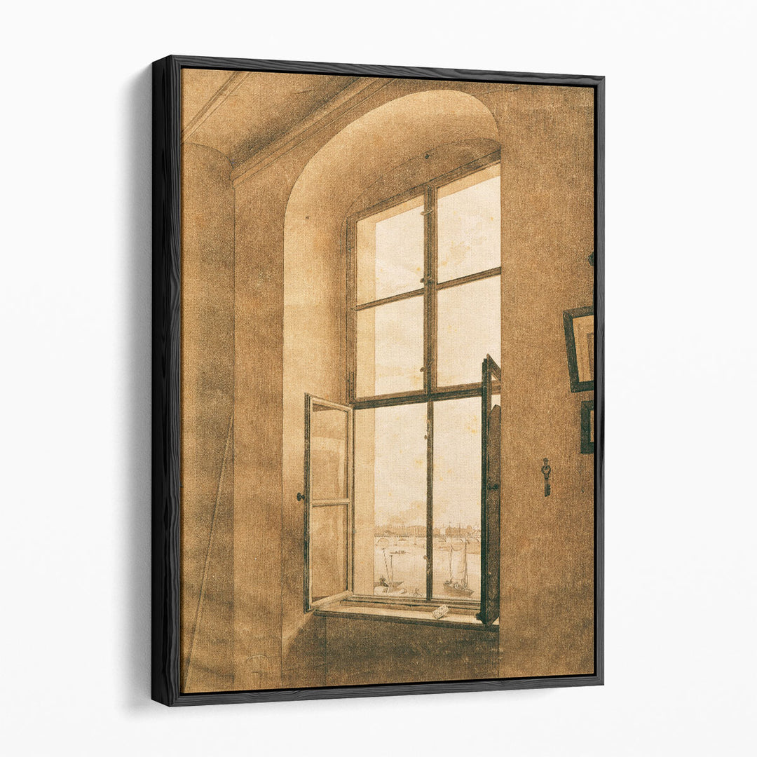 Blick aus dem Atelier des Künstlers in Dresden auf die Elbe - Canvas Print Wall Art