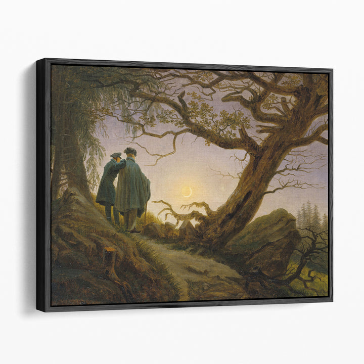 Two Men Contemplating the Moon - Canvas Print Wall Art