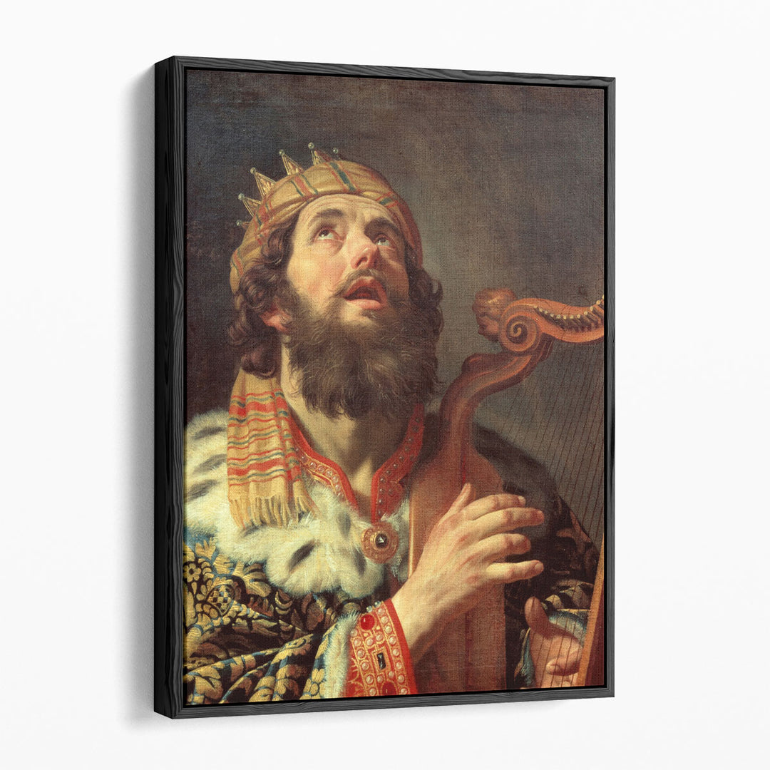 King David Playing the Harp - Canvas Print Wall Art
