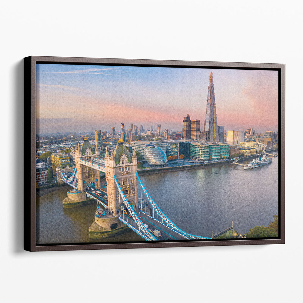 Aerial View of Tower Bridge in London - Canvas Print Wall Art