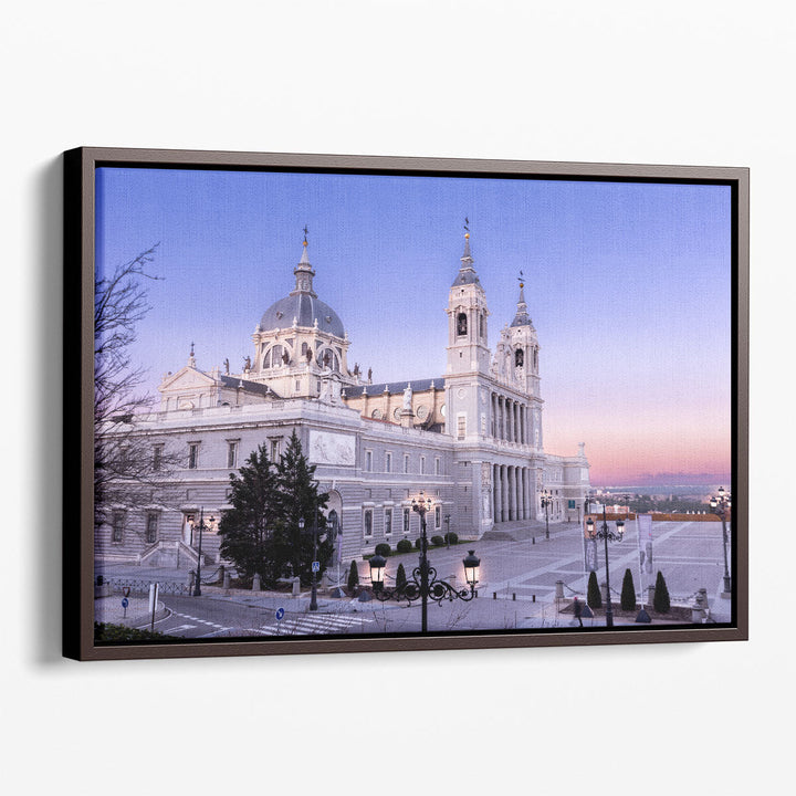 Almudena Cathedral in Madrid Spain During Sunrise - Canvas Print Wall Art